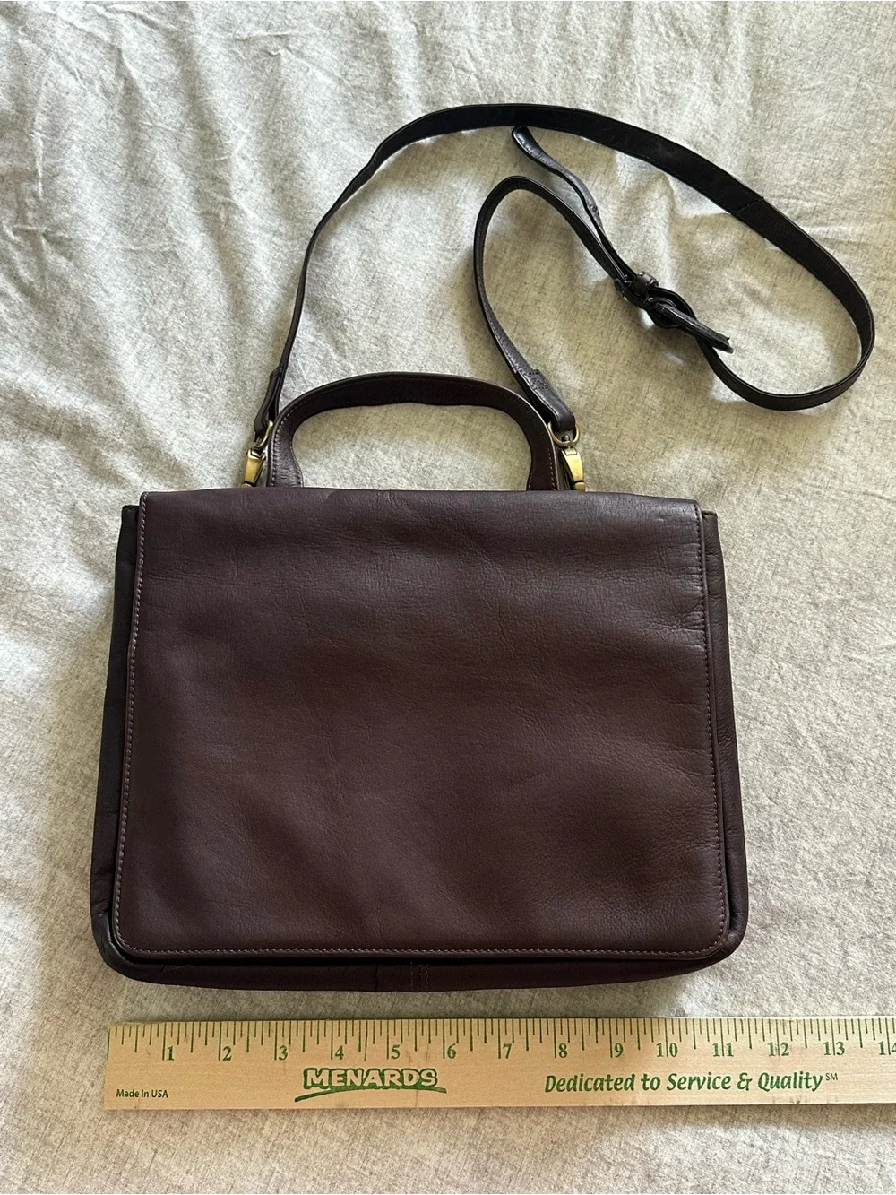 Classic Brown Leather Crossbody Tote for Men
